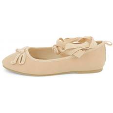 Laced Ballerinas Children's Shoes Kiabi Nude Beige Ballerina Shoes With Laces Bow