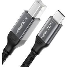 DeleyCON 2m USB C Skrivarkabel För Skrivare Scanner MIDI