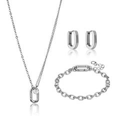 Stainless Steel Jewellery Sets Marc Lauder Conjunto Plateado