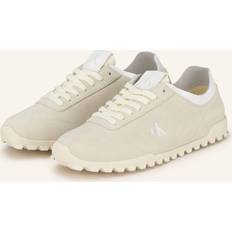 Jeans Beige Lave Løbesneakers Suede Trainers - Yellow