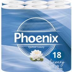 Cleaning Equipment & Cleaning Agents Temu Phoenix 3-Ply Quilted Toilet Paper 18 Soft White Rolls