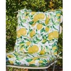 Chair Cushions on sale Dibor Set of 2 Lemon Patterned Outdoor Garden Seat 40cm x 40cm Chair Cushions Yellow