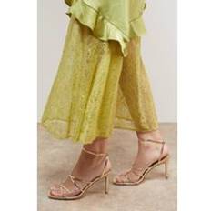 Oasis Faux Leather Multi Strap High Stiletto Heel Sandals - Gold