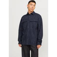 Herre - Stribede Overtøj Jack & Jones Comfort Fit Overskjorte Jprccraymond Spring Stripe Navy