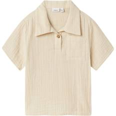 Name It Pojkar Skjortor Name It Nmmhefin Nreg Ss Shirt - Beige