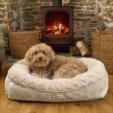 Soft Faux Fur Ribbed Pet Bed L