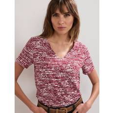 Phase Eight Tops Phase Eight Alice Abstract Spot Top With V-Neck - Burgundy