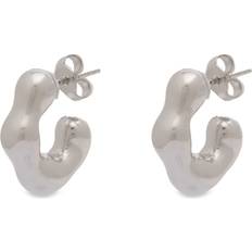 Missoma Silver Earrings Missoma Eny Lee Puffy Small Hoop Earrings - Silver