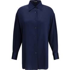 Tom Ford Silk Satin Relaxed Shirt - Dark Navy
