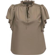 Bluser Co'Couture Frill Top Bluse Feminin Flæsetop - Brun