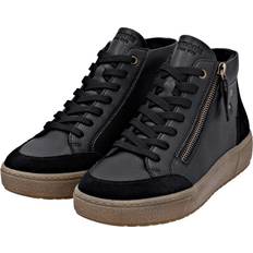 Plateau Høje støvler Remonte Damen Stiefelette Warm Mit Plateauabsatz Leder - Mokka/Schwarz