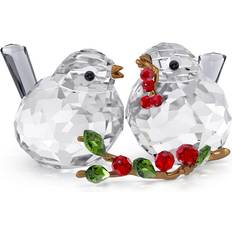 Bronze Decorative Items Swarovski Idyllia Bird Couple and Berries Red Figurine