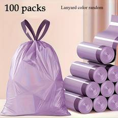 Temu 100 Drawstring Purple Trash Bags