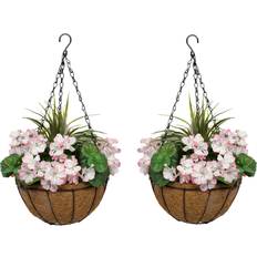 Pink Geraniums Coco Coir Hanging Baskets 52cm 20in
