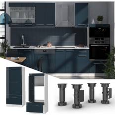 Armoires de Cuisine Hautes Vicco Armoire Micro-Ondes Fame-Line Bleu Foncé Brillant