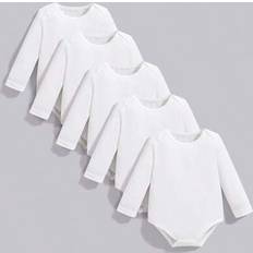 Boys Bodysuits Children's Clothing Shein Baby Boy Casual Solid Color Long Sleeve Bodysuit - Suitable