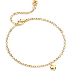 Lyon Heart Pendant Bracelet 18k Gold Plated Waterproof Stainless Steel - Silver