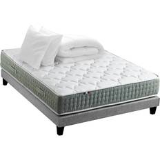 Ensembles de Lit Ensemble Matelas Ressort Sommier Couette 160x200