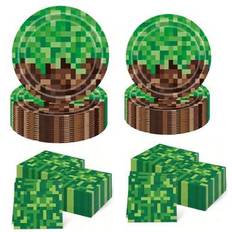 Shein Pixel Party 9 Inch Paper Plate Napkins Set