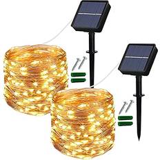 Solar Lights Outdoor 2 Pack 120 LED