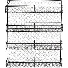 Spice Racks Design Imports 4-Tier Vintage Inspired Double-Wide Spice Rack