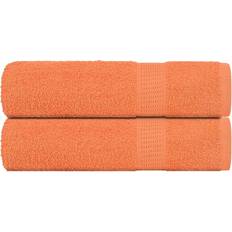 Guest Towels vidaXL 2 Piece Hand Towels 50 x 100 cm 360 gsm Guest Towel Orange