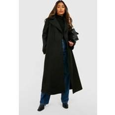 Boohoo Wool Coats boohoo Oversized Maxi Wool Look Coat - Black