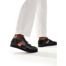 Sirius Fisherman Leather Sandals - Black