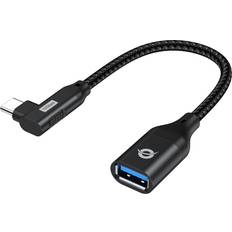 Conceptronic ABBY19B USB-C 90° Angled To USB-A OTG Adapter
