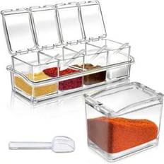 Spice Racks Shein 4 Cell Clear Seasoning Rack Spice Box