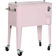 Pink Portable Steel Fridge 74 x 43 x 80 cm