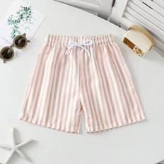 Stripes Swimwear Shein Young Boy Stripe Print Drawstring Outdoor Beach Shorts
