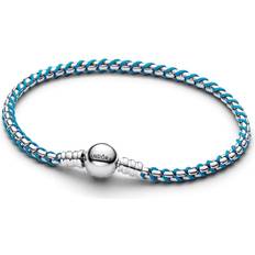 Turquoise Jewellery Pandora Blue Cord Box Chain Bracelet - Sterling Silver/Turquoise