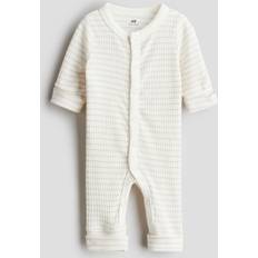 H&M Adjustable-Fit Romper Suit - White/Beige
