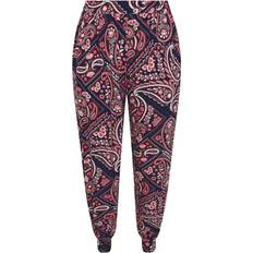 Paisley Trousers & Shorts Yours Paisley Print Harem Trousers - Dark Navy