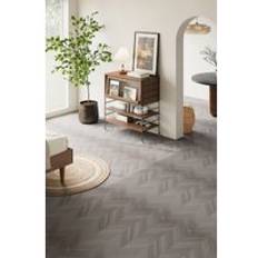 Plastic Flooring Living and Home 36Pcs Self-Adhesive PVC Chevron Flooring Planks Taupe
