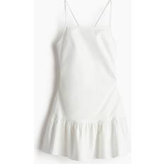 White satin dress H&M Ladies Gathered Satin Dress - White