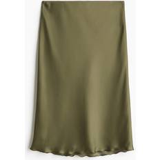 H&M Knee Length Skirt - Dark Khaki Green