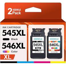 KEENKLE Ink Cartridges Black Tri-Colour 2 Combo Pack - Canon 545 546 XL