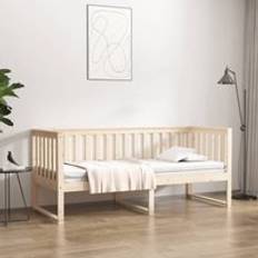 80cm Frame Beds Berkfield Home Day 80x200 cm Solid Wood Pine Brown Frame Bed