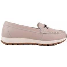 Absolute Smooth Leather Easy Slip On Loafer Shoes - Light Beige