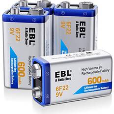 EBL 9V Laddningsbara Batterier 600mAh Ni-MH 4 Stycken