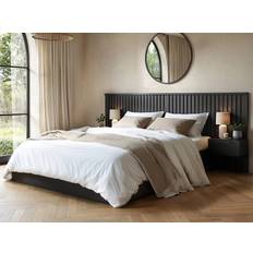 Double black ottoman bed Solace+Co Taylor Double Hotel Ottoman Black Frame Bed