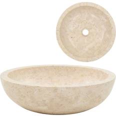 Lavabos de baño vidaXL Lavabo 40x12 cm Mármol Color Crema