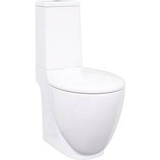 vidaXL Inodoro de cerámica con cisterna blanco