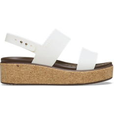 Heeled Sandals Crocs Brooklyn Cork Low Wedge - Chalk