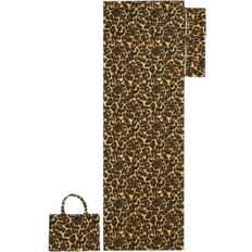 OHS Leopard Print Bath Towel Natural (215x75cm)