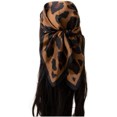 Shein 1 Stück Leoparden-Muster Quadrat-Schal, Stirnband, Haaraccessoire (multifunktional) geeignet für täglichen Gebrauch als Bandana, Haarband, Stirnband