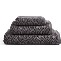 Dunelm Cotton Zig Zag Bath Towel Grey (125x70cm)