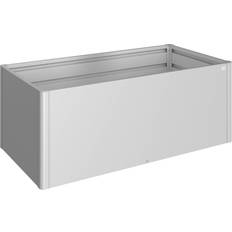 Metal Outdoor Planter Boxes Biohort Raised Vegetable Bed - Metallic Silver 102x201x77cm